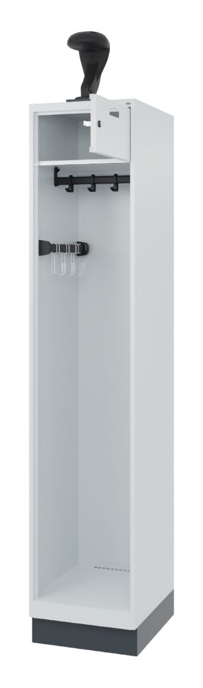 Produktbild C+P Feuerwehrspind Evolo Praktus mit Schiebehaken lichtgrau 400 x 500 x 1850 mm bild 2