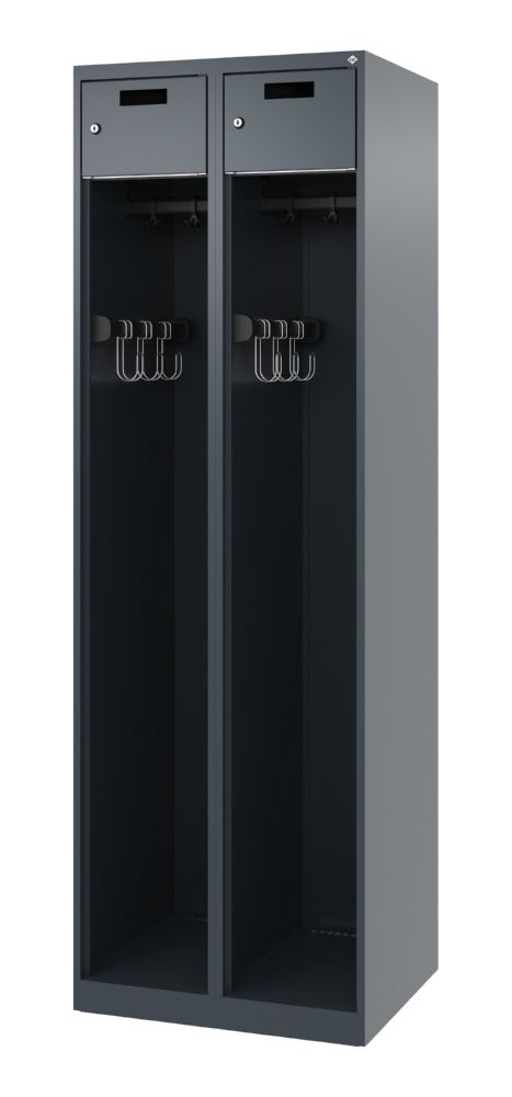 Produktbild C+P Feuerwehrspind Praktus stabile Garderobenstange anthrazit 600 x 500 x 1850 mm