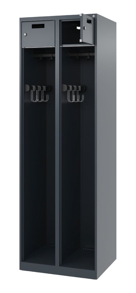 Produktbild C+P Feuerwehrspind Praktus stabile Garderobenstange anthrazit 600 x 500 x 1850 mm bild 2