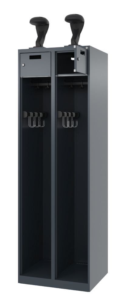 Produktbild C+P Feuerwehrspind Evolo Praktus 2 offene Abteile anthrazit 600 x 500 x 1850 mm bild 2