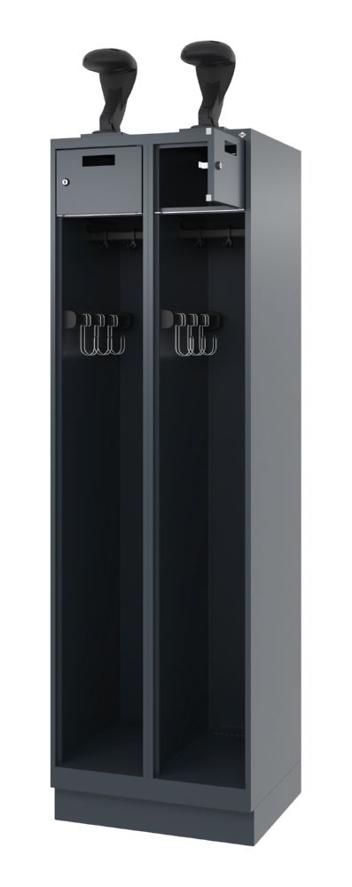 Produktbild C+P Feuerwehrspind Evolo Praktus 2 identische Abteile anthrazit 600 x 500 x 1850 mm bild 2