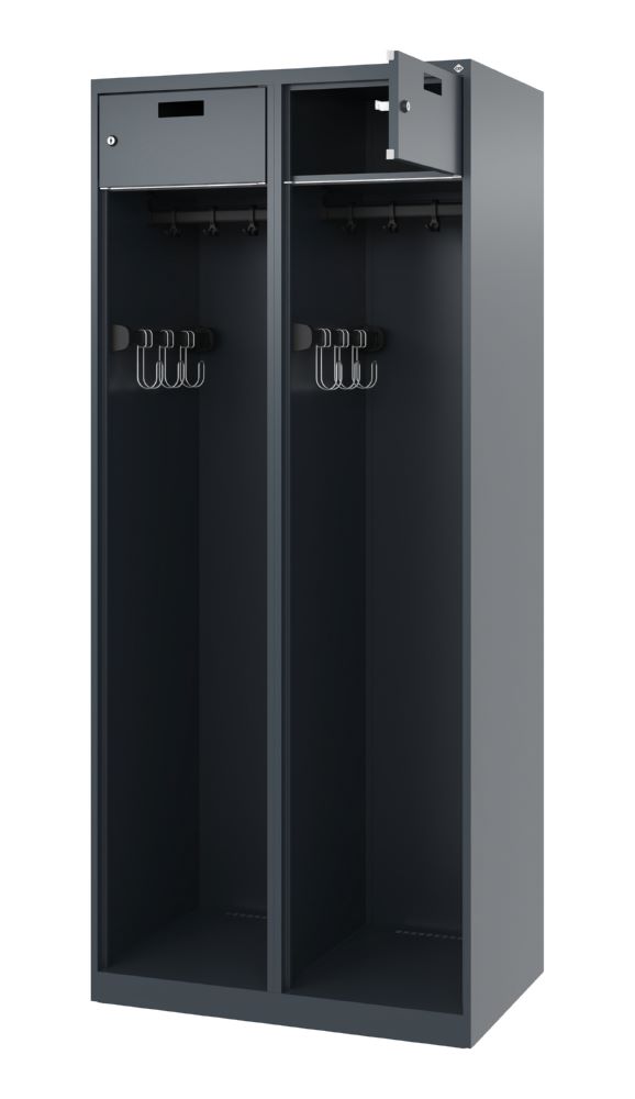 Produktbild C+P Feuerwehrspind Praktus doppeltes Abteil anthrazit 800 x 500 x 1850 mm bild 2