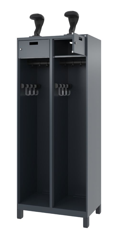 Produktbild C+P Offener Feuerwehrspind Evolo Praktus 2 Innenabteile 800 x 500 x 1850 mm bild 2