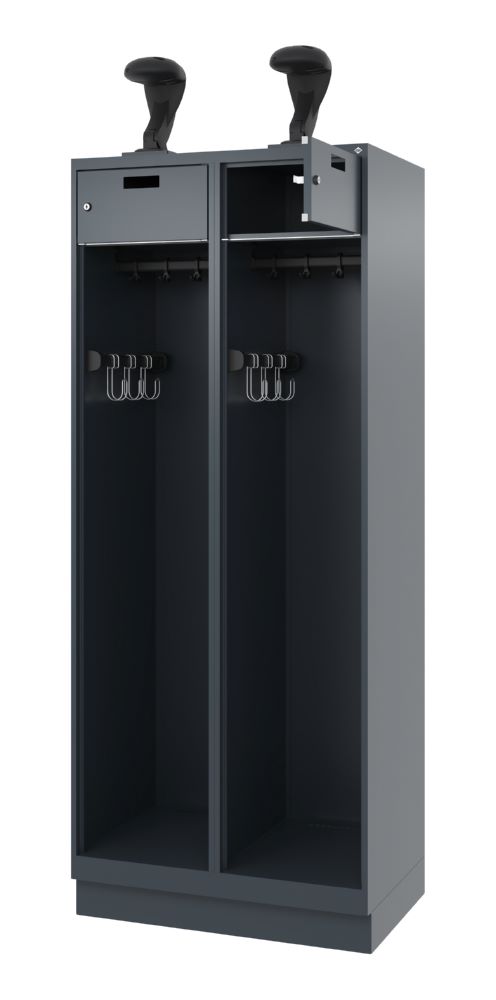 Produktbild C+P Feuerwehrspind Modell Praktus mit Garderobenstange anthrazit 800 x 500 x 1850 mm bild 2