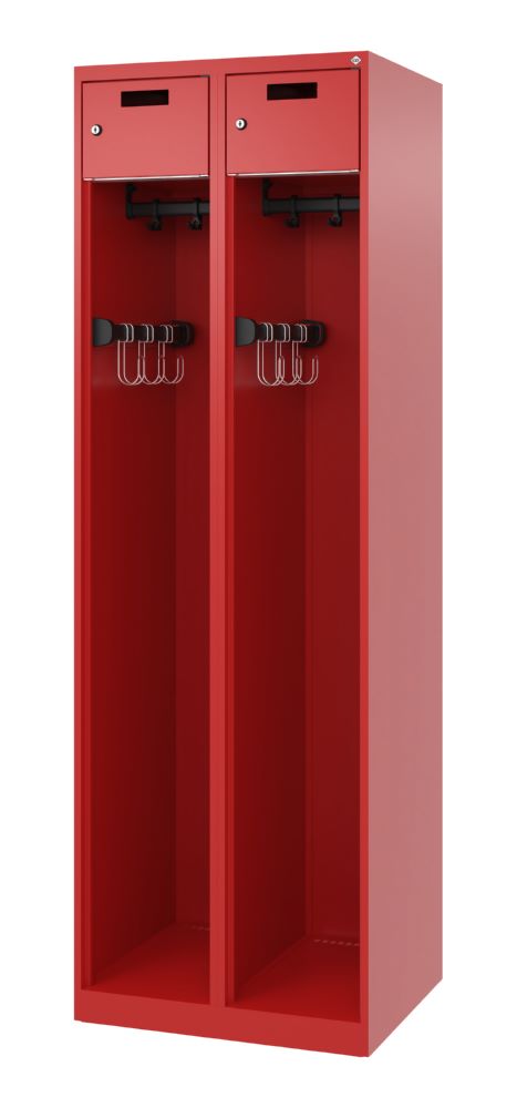 Produktbild C+P Feuerwehrspind Praktus stabile Garderobenstange feuerrot 600 x 500 x 1850 mm