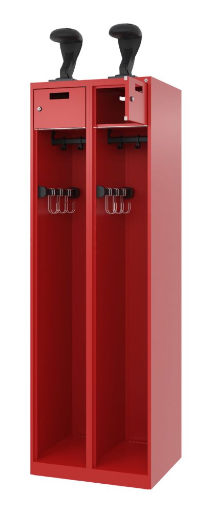 Produktbild C+P Feuerwehrspind Evolo Praktus 2 offene Abteile feuerrot 600 x 500 x 1850 mm bild 2