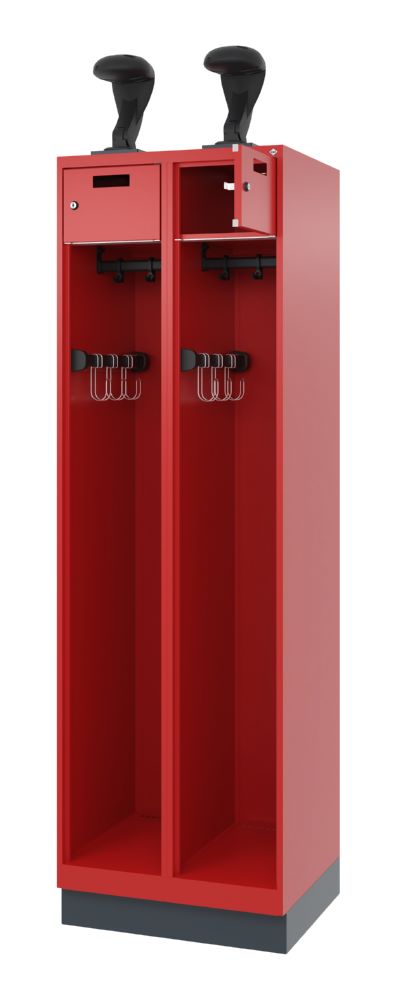 Produktbild C+P Feuerwehrspind Evolo Praktus 2 identische Abteile feuerrot 600 x 500 x 1850 mm bild 2