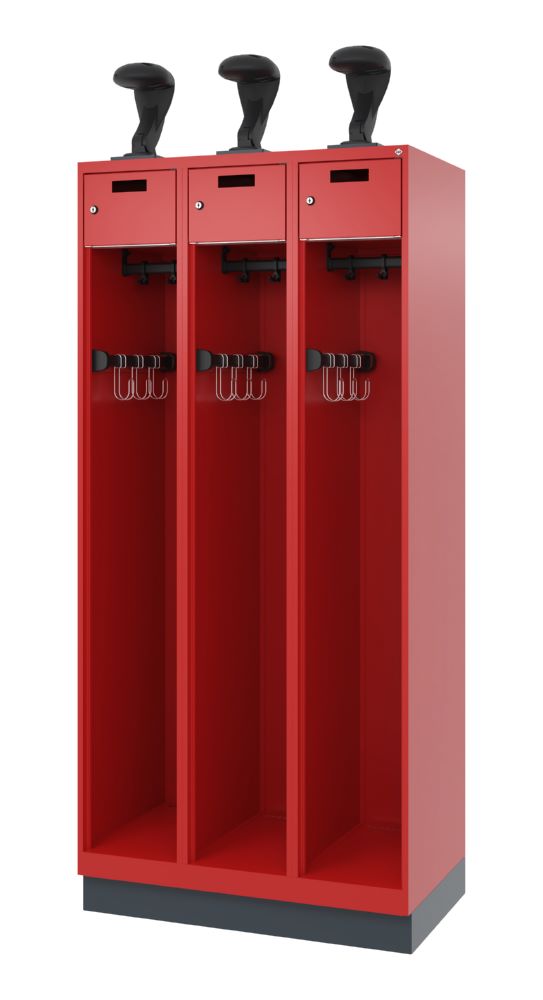 Produktbild C+P Stahl Feuerwehrspind Evolo Praktus feuerrot 900 x 500 x 1850 mm