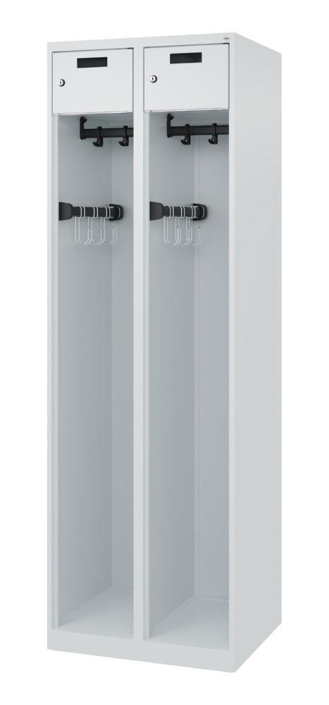 Produktbild C+P Feuerwehrspind Praktus 3 Schiebehaken lichtgrau 600 x 500 x 1850 mm