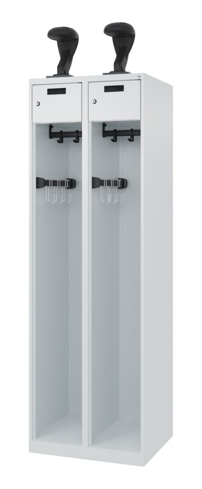 Produktbild C+P Doppelter Feuerwehrspind Praktus lichtgrau 600 x 500 x 1850 mm