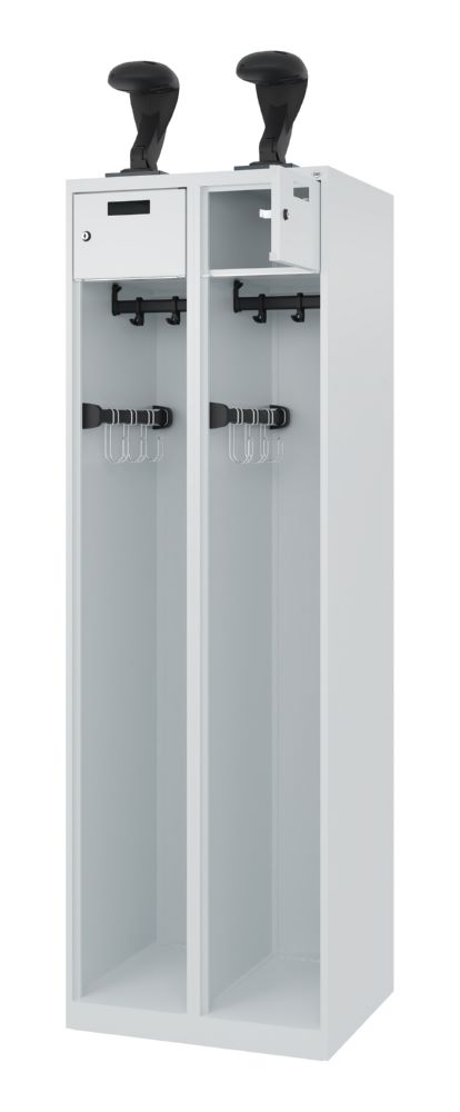 Produktbild C+P Doppelter Feuerwehrspind Praktus lichtgrau 600 x 500 x 1850 mm bild 2
