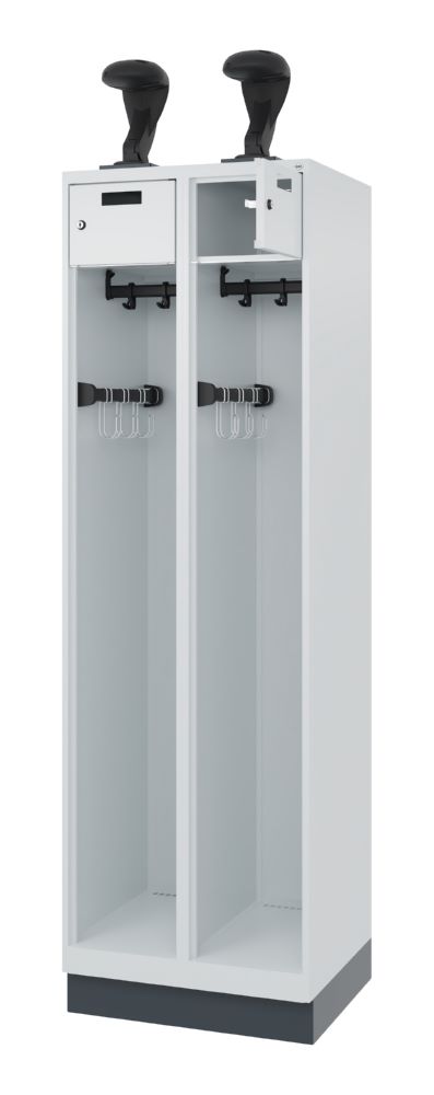 Produktbild C+P Feuerwehrspind Evolo Praktus 2 identische Abteile lichtgrau 600 x 500 x 1850 mm bild 2