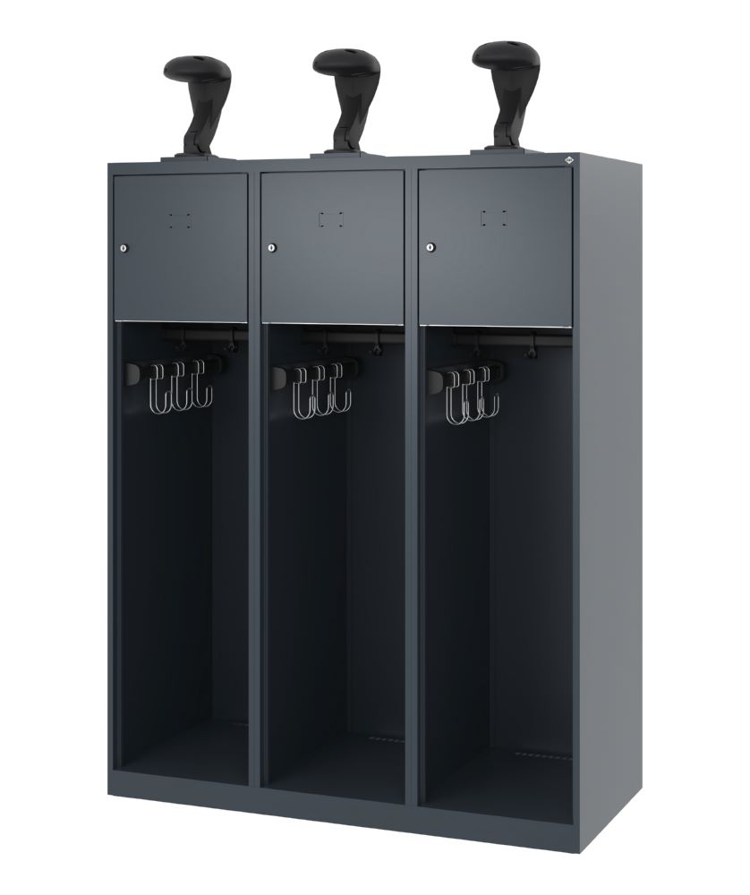 Produktbild C+P Feuerwehrspind Youngster 3 Wertfächer anthrazit 1200 x 500 x 1530 mm
