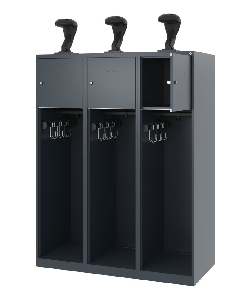 Produktbild C+P Feuerwehrspind Youngster 3 Wertfächer anthrazit 1200 x 500 x 1530 mm bild 2