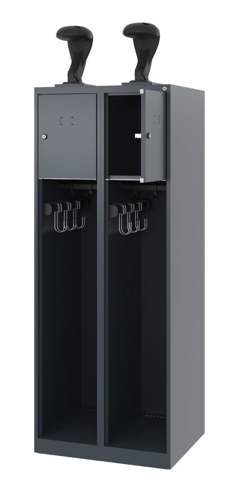 Produktbild C+P Feuerwehrspind Youngster 2 Stahlabteile anthrazit 600 x 500 x 1530 mm bild 2