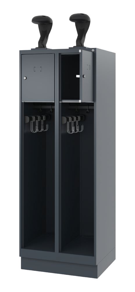 Produktbild C+P Feuerwehrspind Evolo Youngster 2 Abteile anthrazit 600 x 500 x 1530 mm bild 2