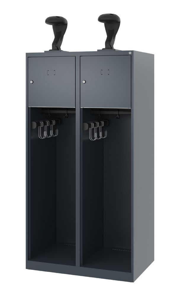 Produktbild C+P Feuerwehrspind Youngster 2 Abteile je 400 mm anthrazit 800 x 500 x 1530 mm