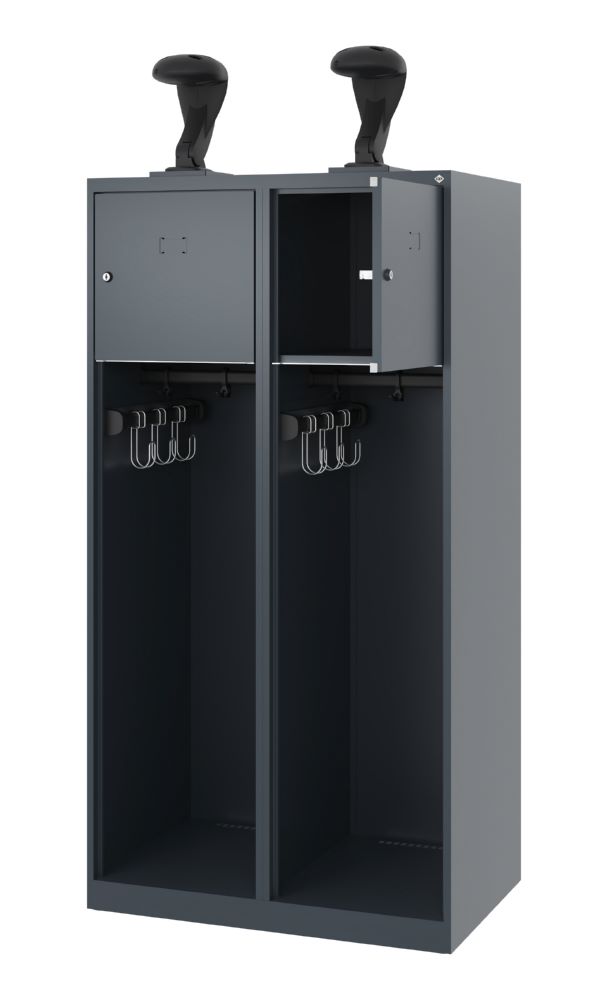 Produktbild C+P Feuerwehrspind Youngster 2 Abteile je 400 mm anthrazit 800 x 500 x 1530 mm bild 2
