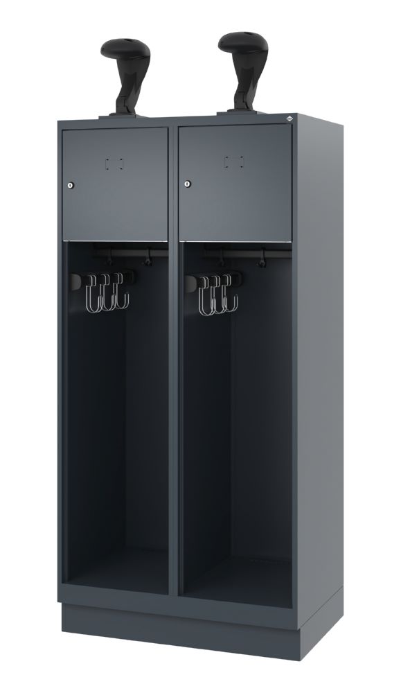 Produktbild C+P Feuerwehrspind Evolo Youngster 2 Abteile anthrazit 800 x 500 x 1530 mm