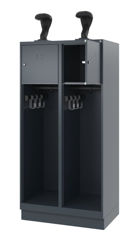 Produktbild C+P Feuerwehrspind Evolo Youngster 2 Abteile anthrazit 800 x 500 x 1530 mm bild 2