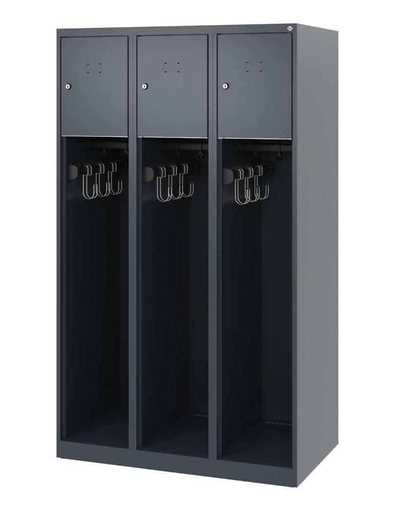 Produktbild C+P Feuerwehrspind Modell Youngster 3 offene Abteile anthrazit 900 x 500 x 1530 mm