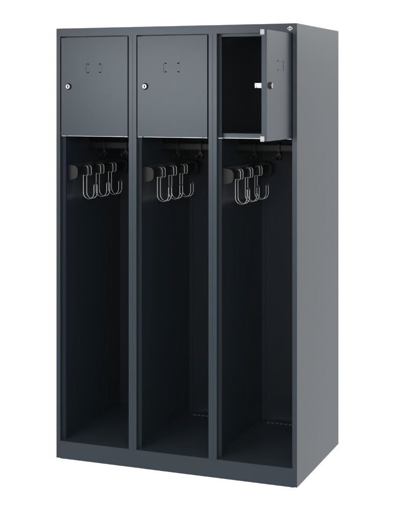 Produktbild C+P Feuerwehrspind Modell Youngster 3 offene Abteile anthrazit 900 x 500 x 1530 mm bild 2