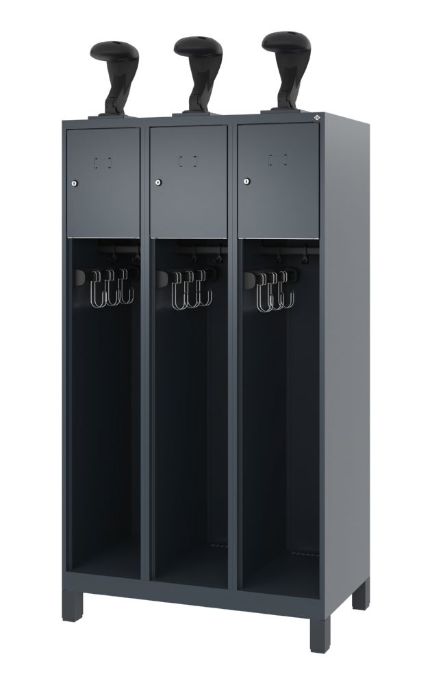 Produktbild C+P Feuerwehrspind Evolo Youngster 3 Wertfschtüren anthrazit 900 x 500 x 1530 mm