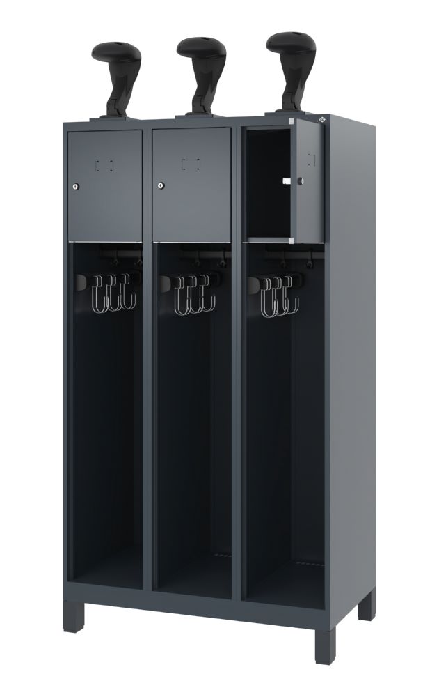 Produktbild C+P Feuerwehrspind Evolo Youngster 3 Wertfschtüren anthrazit 900 x 500 x 1530 mm bild 2