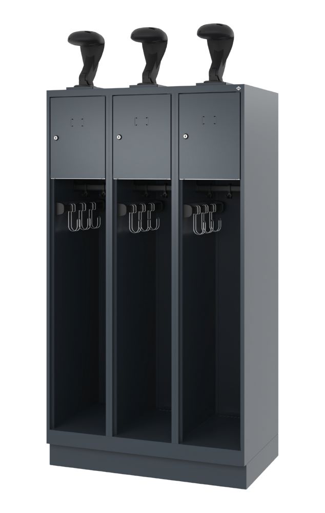 Produktbild C+P Feuerwehrspind Evolo Youngster 3 Werfächer anthrazit 900 x 500 x 1530 mm