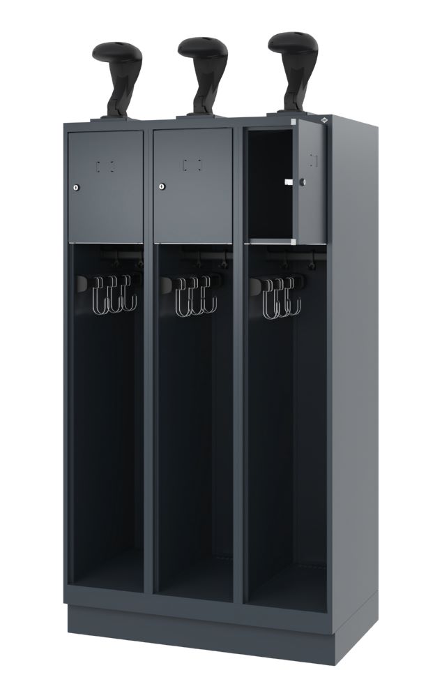 Produktbild C+P Feuerwehrspind Evolo Youngster 3 Werfächer anthrazit 900 x 500 x 1530 mm bild 2