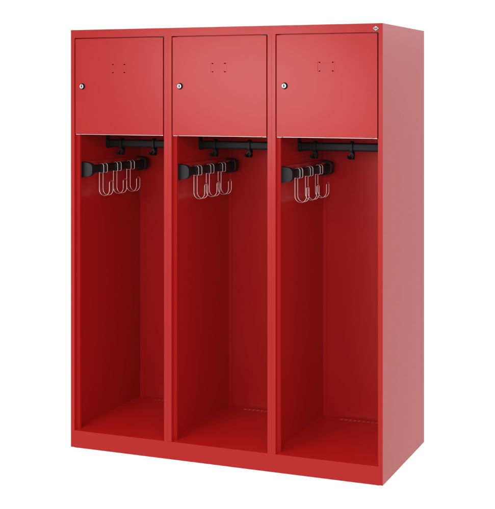 Produktbild C+P Feuerwehrspind Youngster 3 Abteile in feuerrot 1200 x 500 x 1530 mm