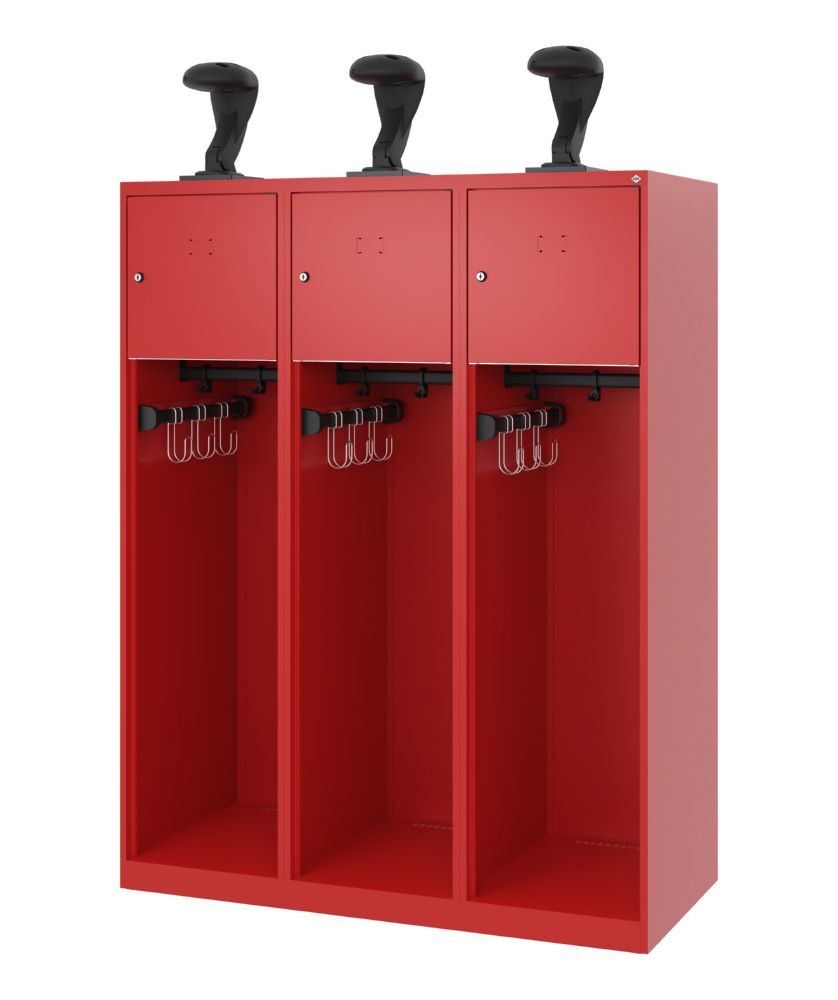 Produktbild C+P Feuerwehrspind Youngster 3 Wertfachtüren feuerrot 1200 x 500 x 1530 mm