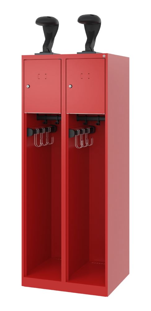 Produktbild C+P Feuerwehrspind Younster 2 Stahlabteile feuerrot 600 x 500 x 1530 mm