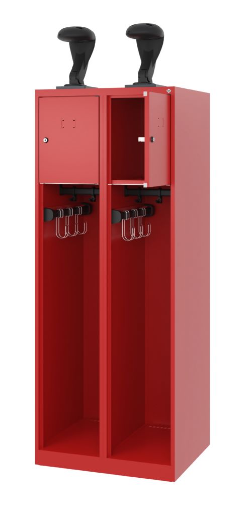 Produktbild C+P Feuerwehrspind Younster 2 Stahlabteile feuerrot 600 x 500 x 1530 mm bild 2