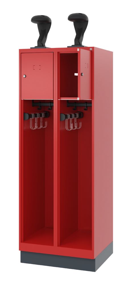 Produktbild C+P Feuerwehrspind Evolo Youngster 2 Abteile feuerrot 600 x 500 x 1530 mm bild 2