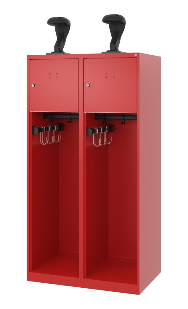 Produktbild C+P Feuerwehrspind Youngster 2 Abteile je 400 mm feuerrot 800 x 500 x 1530 mm bild 1