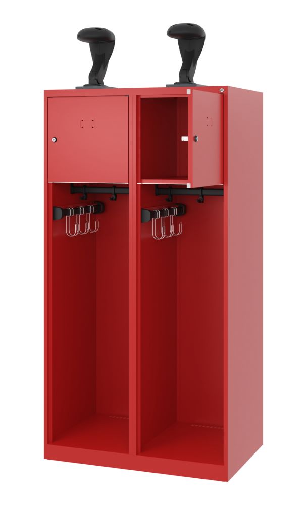 Produktbild C+P Feuerwehrspind Youngster 2 Abteile je 400 mm feuerrot 800 x 500 x 1530 mm bild 2
