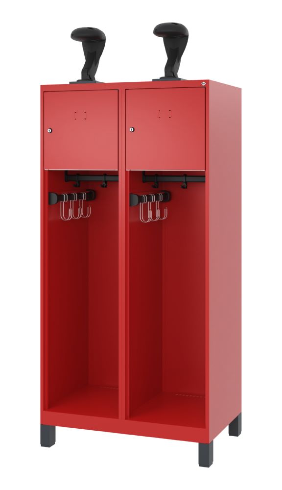Produktbild C+P Feuerwehrspind Youngster 2 Abteile je 400 mm feuerrot 800 x 500 x 1530 mm