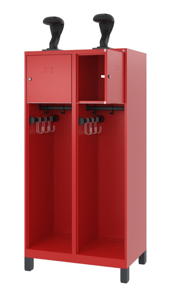 Produktbild C+P Feuerwehrspind Youngster 2 Abteile je 400 mm feuerrot 800 x 500 x 1530 mm bild 2