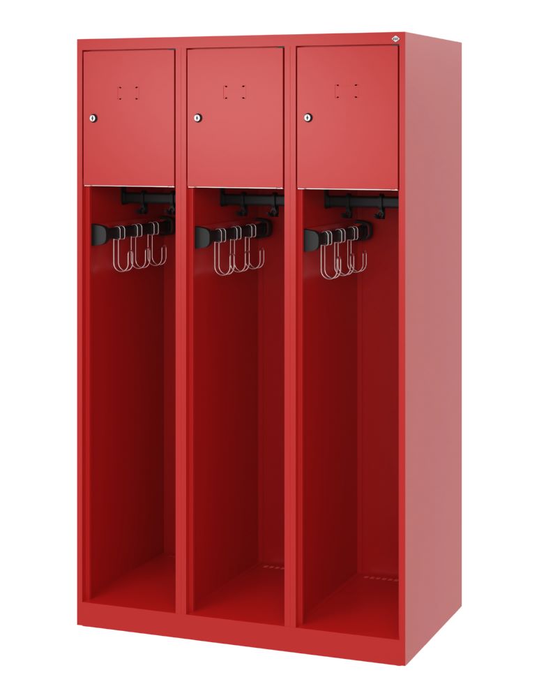 Produktbild C+P Feuerwehrspind Modell Youngster 3 offene Abteile feuerrot 900 x 500 x 1530 mm