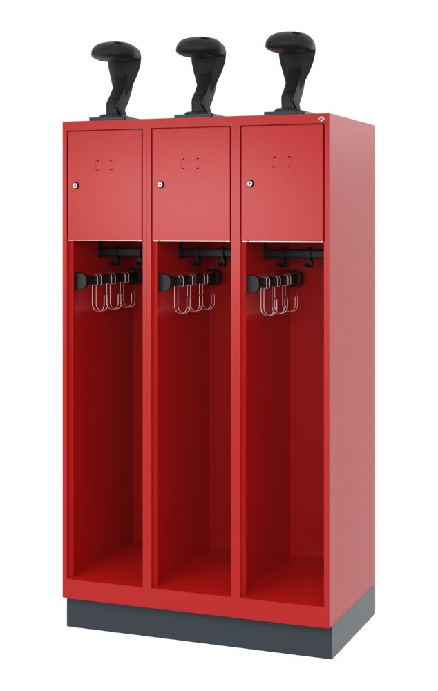 Produktbild C+P Feuerwehrspind Evolo Youngster 3 Werfächer feuerrot 900 x 500 x 1630 mm