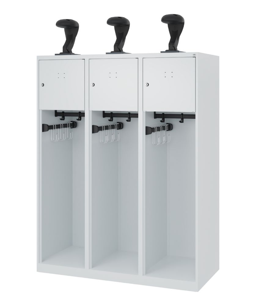 Produktbild C+P Feuerwehrspind Youngster 3 Wertfächer lichtgrau 1200 x 500 x 1530 mm