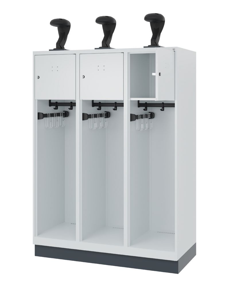 Produktbild C+P Feuerwehrspind Youngster 3 offene Abteile lichtgrau 1200 x 500 x 1530 mm bild 2