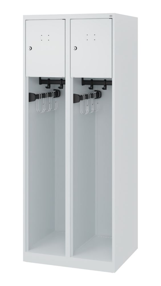 Produktbild C+P Feuerwehrspind Youngster 2 Wertfachtüren hellgrau 600 x 500 x 1530 mm