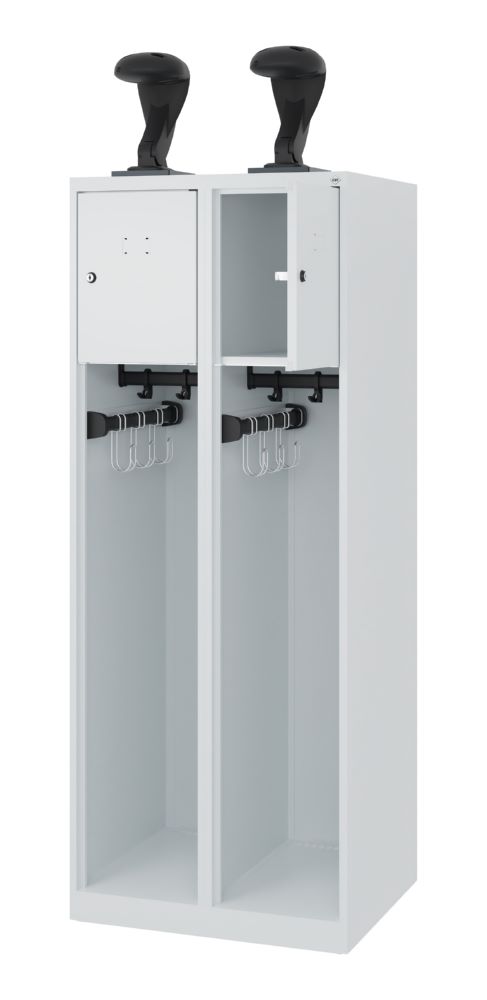 Produktbild C+P Feuerwehrspind Youngster 2 Stahlabteile lichtgrau 600 x 500 x 1530 mm bild 2