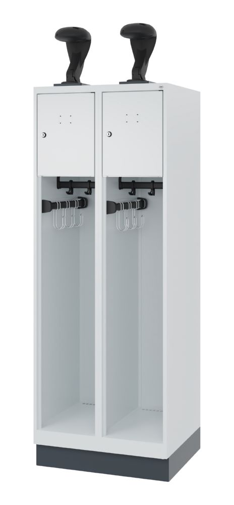 Produktbild C+P Feuerwehrspind Evolol Youngster 2 Abteile lichtgrau 600 x 500 x 1530 mm bild 1