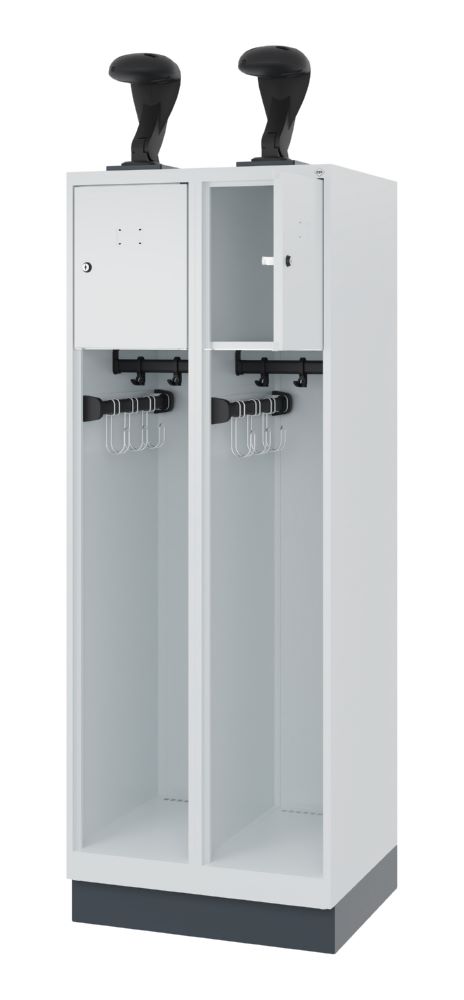 Produktbild C+P Feuerwehrspind Evolol Youngster 2 Abteile lichtgrau 600 x 500 x 1530 mm bild 2