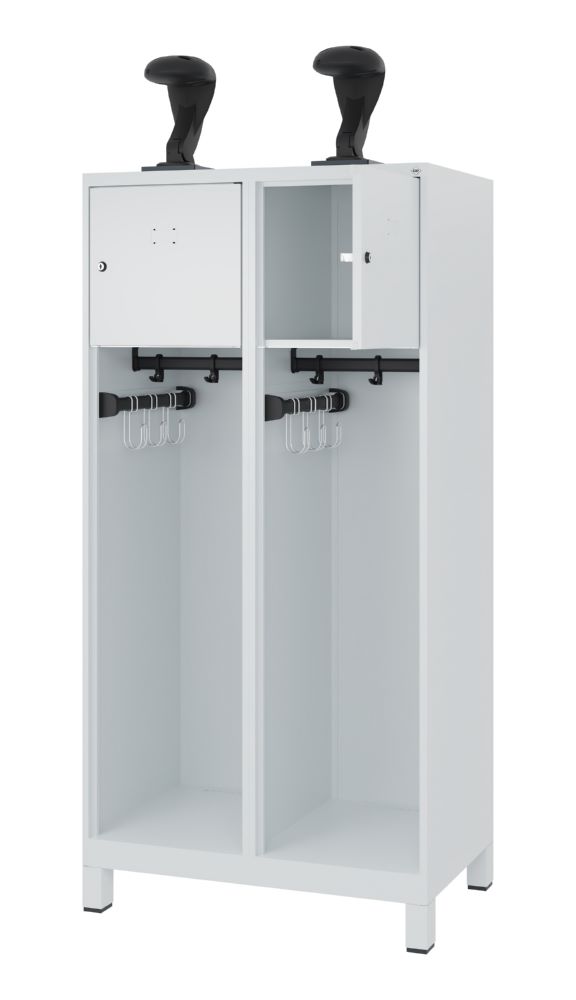 Produktbild C+P Feuerwehrspind Youngster 2 Abteile je 400 mm lichtgrau 800 x 500 x 1530 mm bild 2
