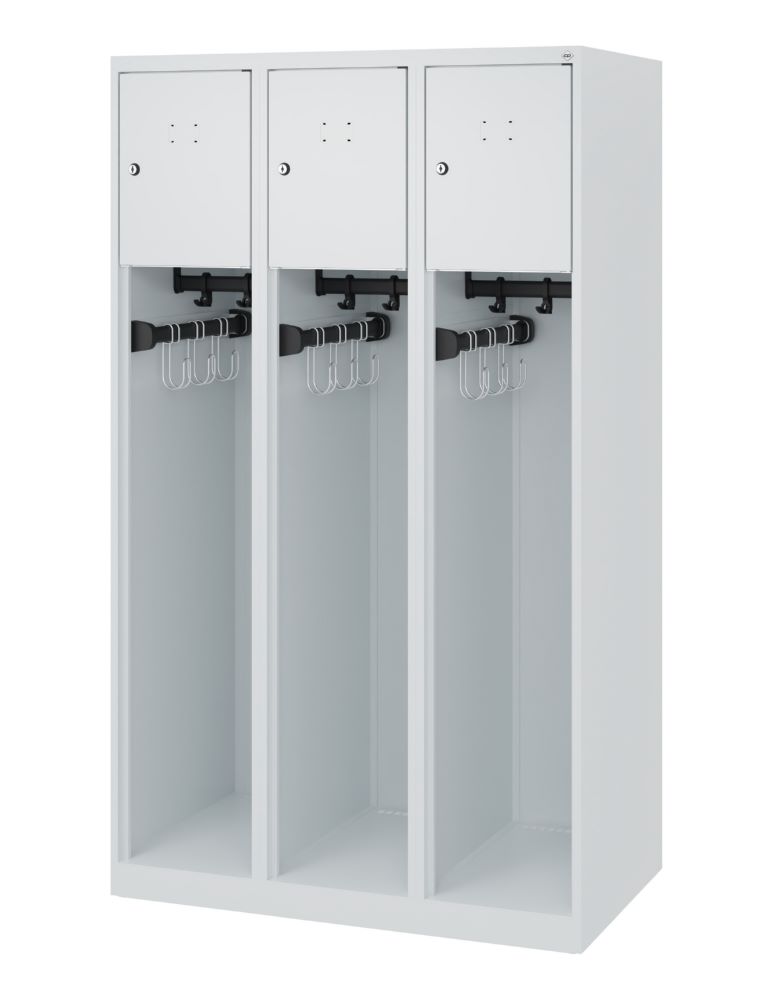 Produktbild C+P Feuerwehrspind Modell Youngster 3 offene Abteile lichtgrau 900 x 500 x 1530 mm