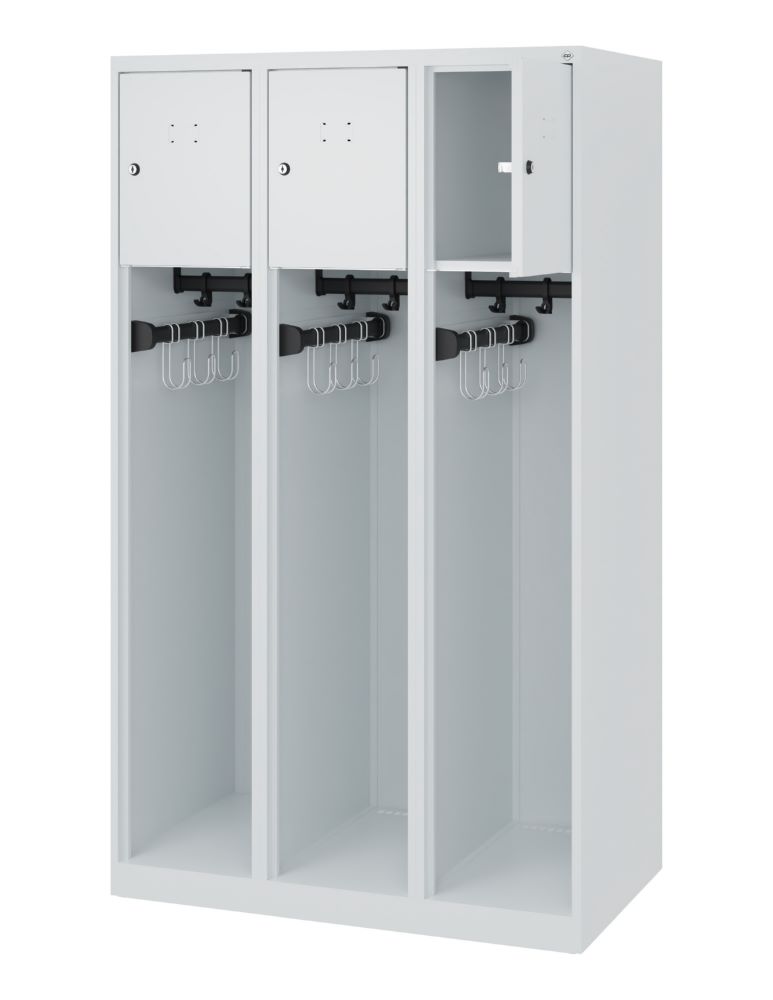 Produktbild C+P Feuerwehrspind Modell Youngster 3 offene Abteile lichtgrau 900 x 500 x 1530 mm bild 2